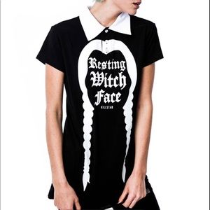 Resting Witch Face Collar Top Killstar